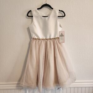 Rare Editions Girl's Size 14 White/Cream‎ Sleeveless Fancy Dress-up Dress NWT